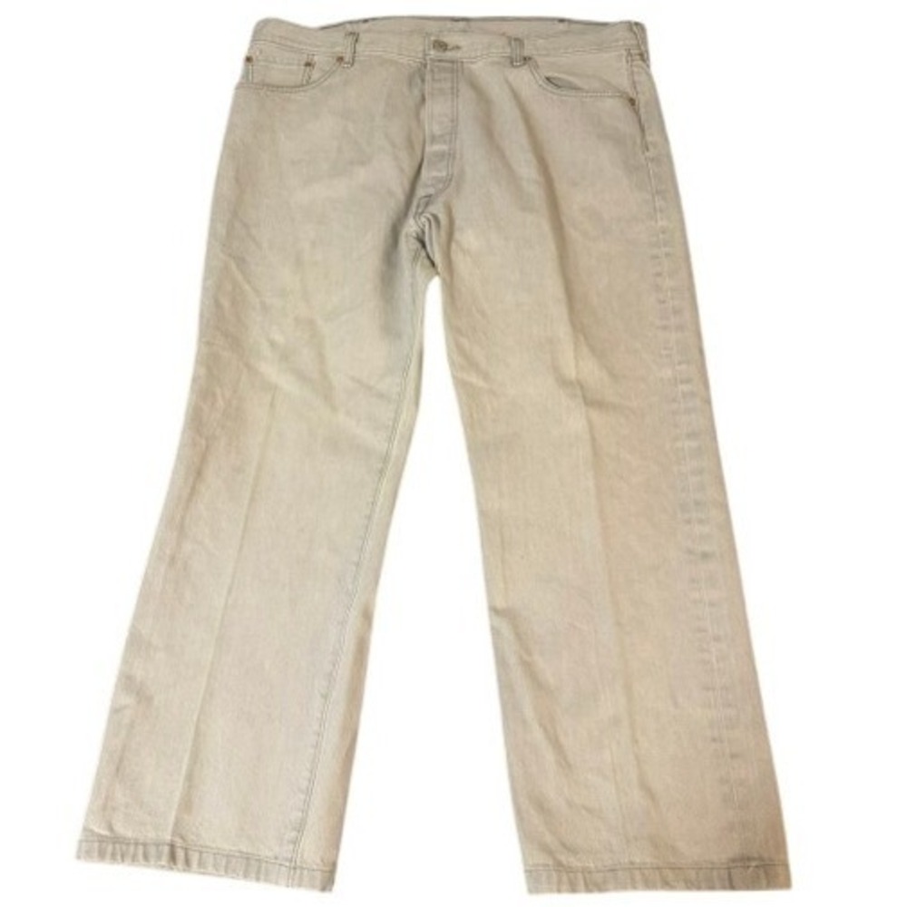 Levi's 501 Jeans Mens 44x34 Sand Original Fit Straight Leg Button Fly Denim